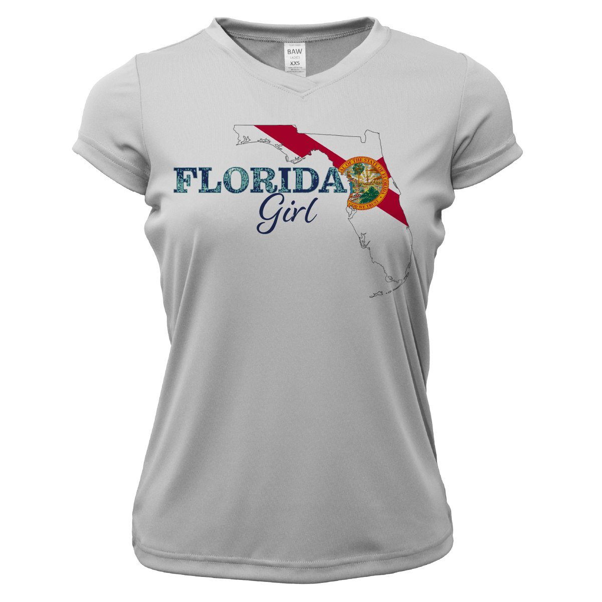 Saltwater Born Tarpon Springs Florida Girl Women's Short Sleeve UPF 50+ Dry-Fit Shirt