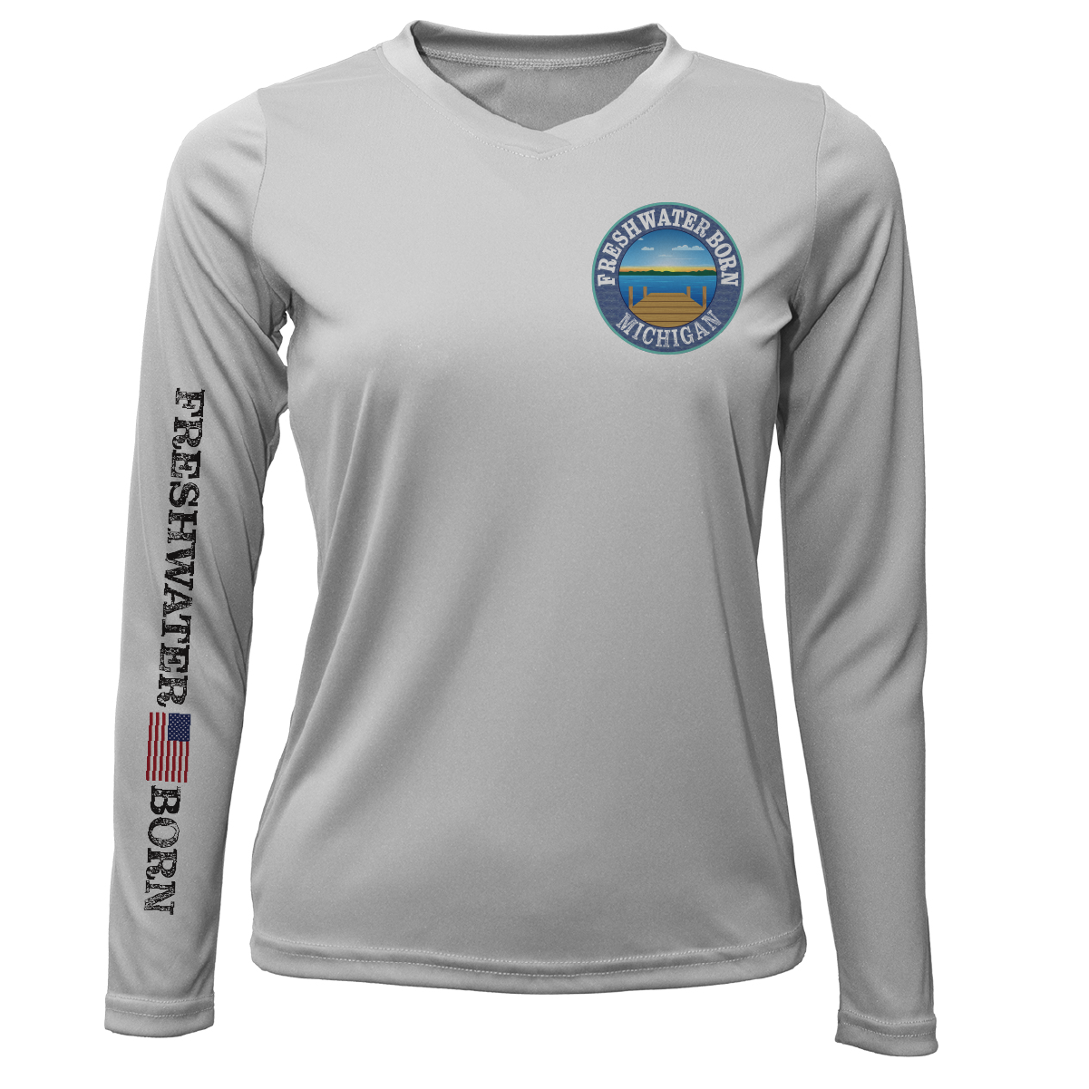 Saltwater Born Michigan Freshwater Born "Surrender The Booty" Women's Long Sleeve UPF 50+ Dry-Fit Shirt