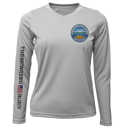 Saltwater Born Michigan Freshwater Born "Surrender The Booty" Women's Long Sleeve UPF 50+ Dry-Fit Shirt
