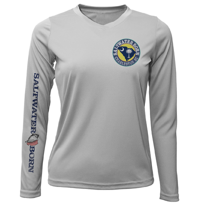 Saltwater Born Charleston, SC Kraken State Logo Women's Long Sleeve UPF 50 + Dry-Fit Shirt