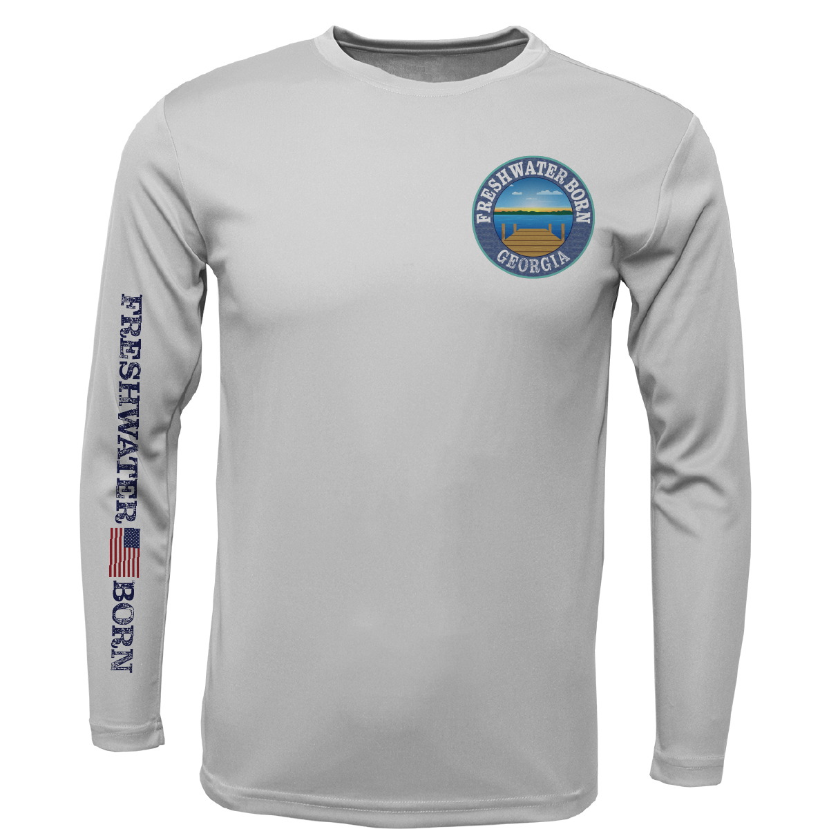 Saltwater Born Georgia Freshwater Born "All For Rum and Rum For All" Men's Long Sleeve UPF 50+ Dry-Fit Shirt