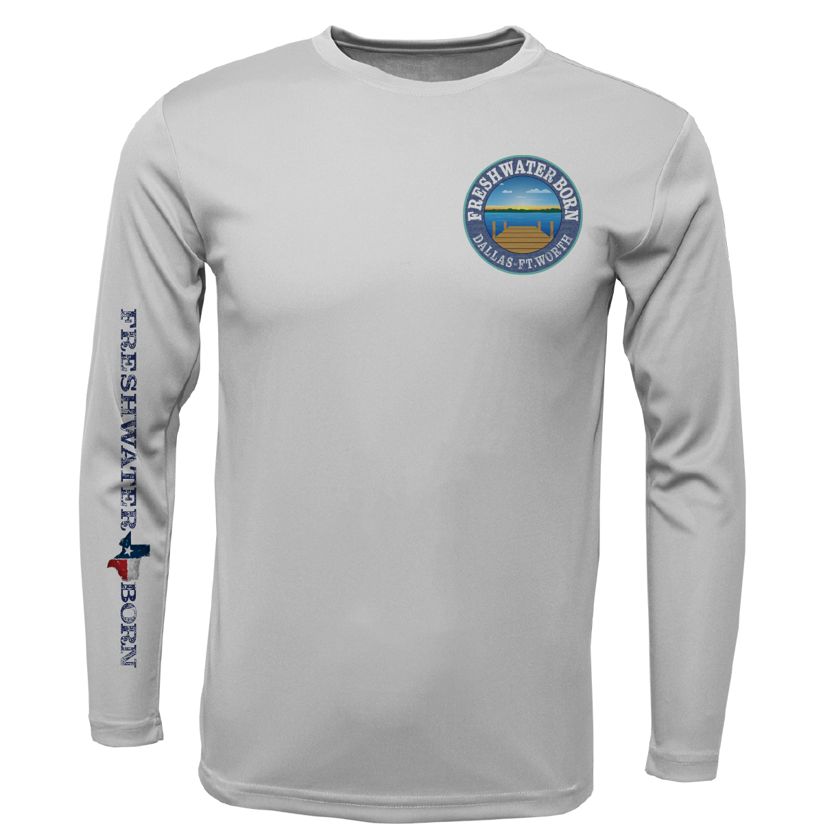 Saltwater Born DFW, TX Freshwater Born Kraken Men's Long Sleeve UPF 50+ Dry-Fit Shirt