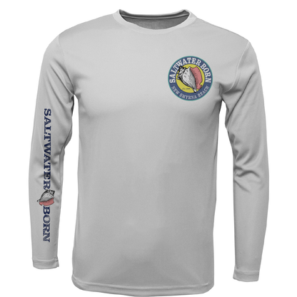 Saltwater Born New Smyrna Beach, FL Logo Men's Long Sleeve UPF 50+ Dry-Fit Shirt