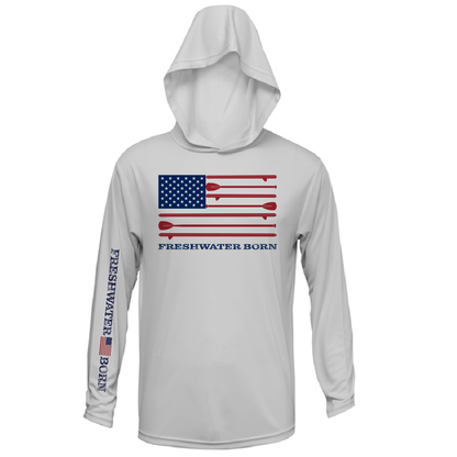 Saltwater Born Michigan Freshwater Born SUP Flag Women's Long Sleeve UPF 50+ Dry-Fit Hoodie