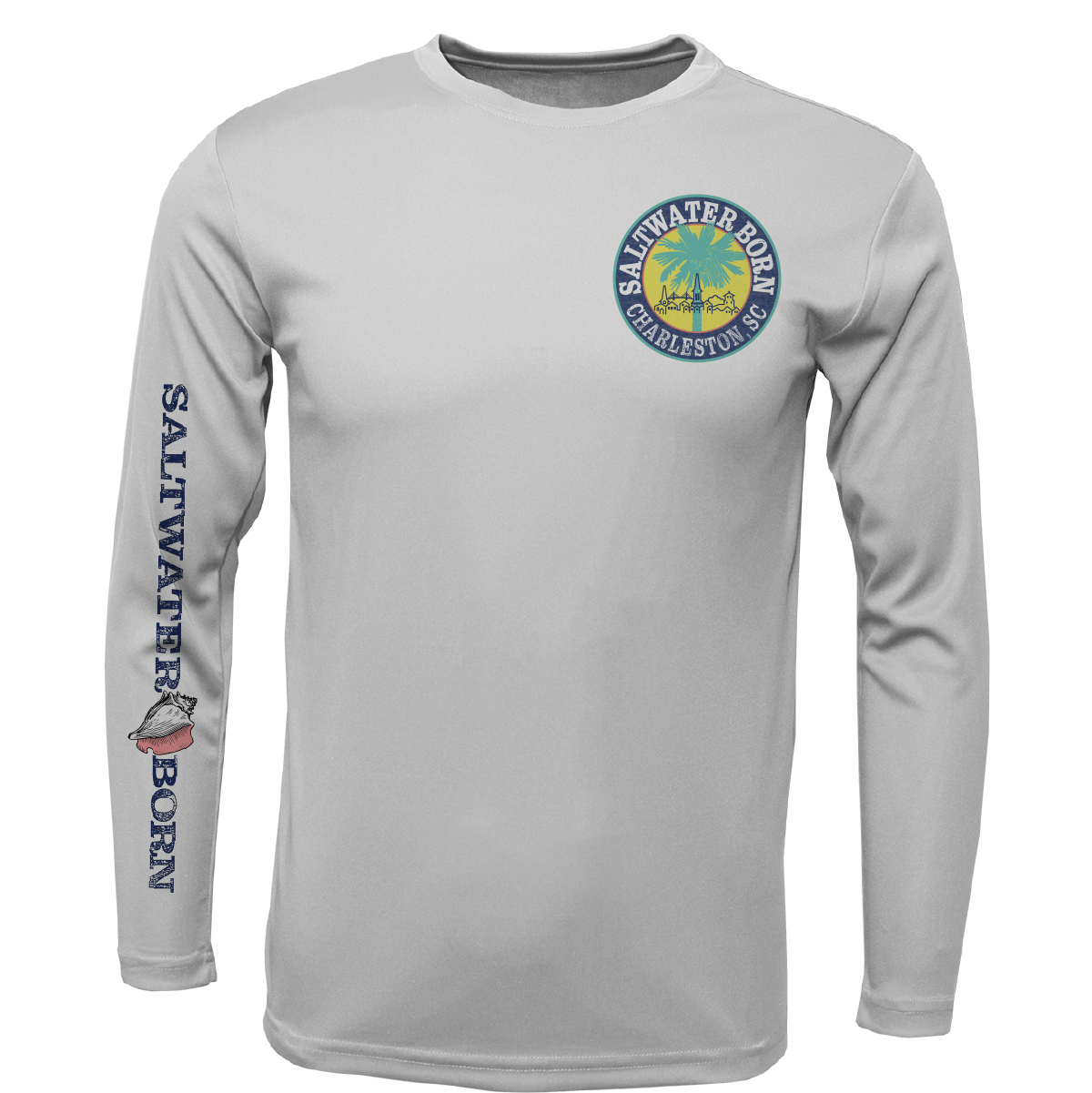 Saltwater Born Charleston, SC Kraken Palmetto Logo Men's Long Sleeve UPF 50+ Dry-Fit Shirt