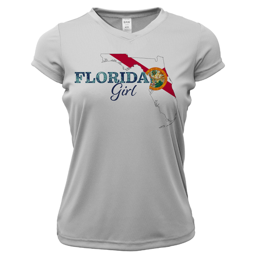 Saltwater Born Dunedin Florida Girl Women's Short Sleeve UPF 50+ Dry-Fit Shirt