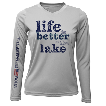 Saltwater Born Florida "Life is Better at the Lake" Women's Long Sleeve UPF 50+ Dry-Fit Shirt