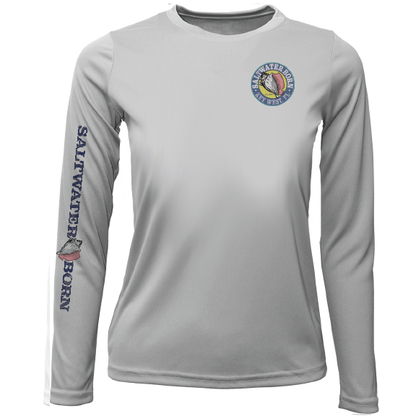 Saltwater Born Key West, FL Saltwater Born Circle Logo Girl's Long Sleeve UPF 50+ Dry-Fit Shirt