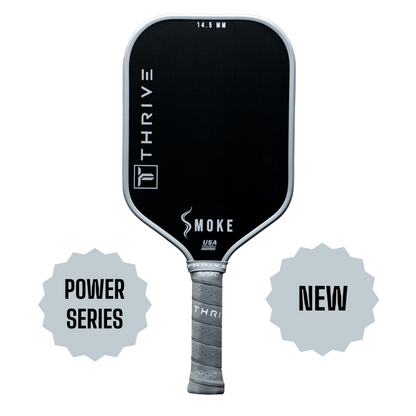 Thrive SMOKE 14.5 MM (POWER SERIES) Includes head cover, lead weights, paddle eraser, key chain, sticker, and weight card. (RECOMMENDED SWING WEIGHT *120*)