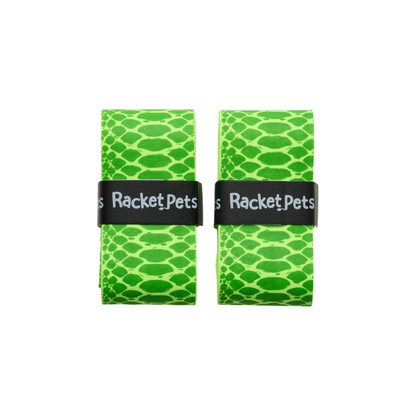 Racket Pets VALUE PACK - A Green Snake Racket Pet Tennis Dampener and Overgrip Tape with a (Pack of 2) Replacement Overgrip Tape