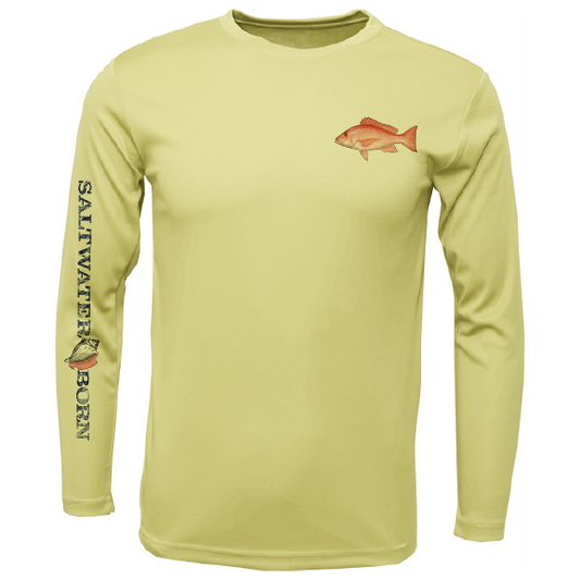 Saltwater Born Clean Snapper Long Sleeve UPF 50+ Dry-Fit Shirt