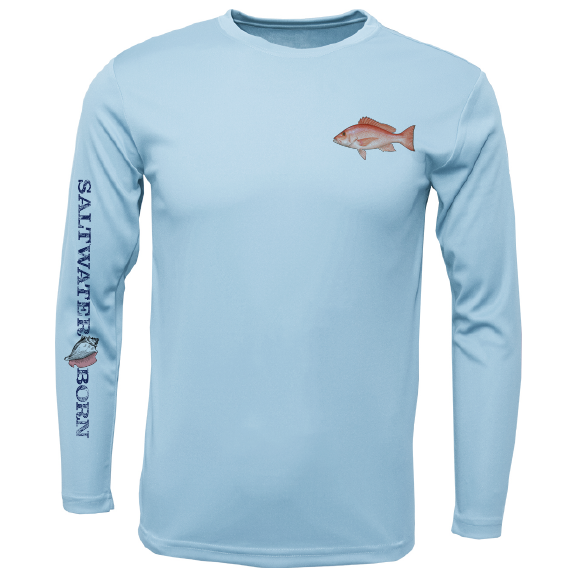 SK Snapper on Chest Long Sleeve UPF 50+ Dry-Fit Shirt