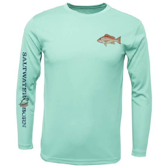 SK Snapper on Chest Long Sleeve UPF 50+ Dry-Fit Shirt