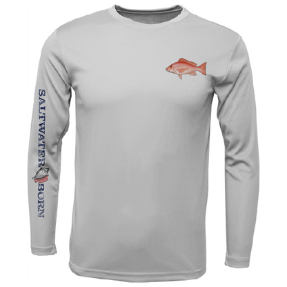 Snapper on Chest Long Sleeve UPF 50+ Dry-Fit Shirt
