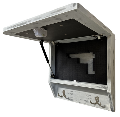 Bellewood Designs - Hidden Gun Safe Coat Rack Snow Mountain Wall Decoration Concealed Shelf Firearm Cabinet
