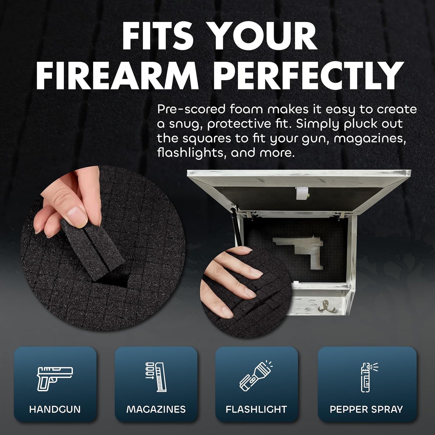 Bellewood Designs - Hidden Gun Safe Coat Rack Snow Mountain Wall Decoration Concealed Shelf Firearm Cabinet