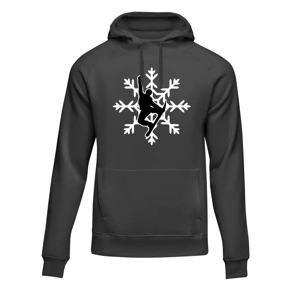 Outdoorzees Snowboard Snowflake Adult Fleece Hoodie