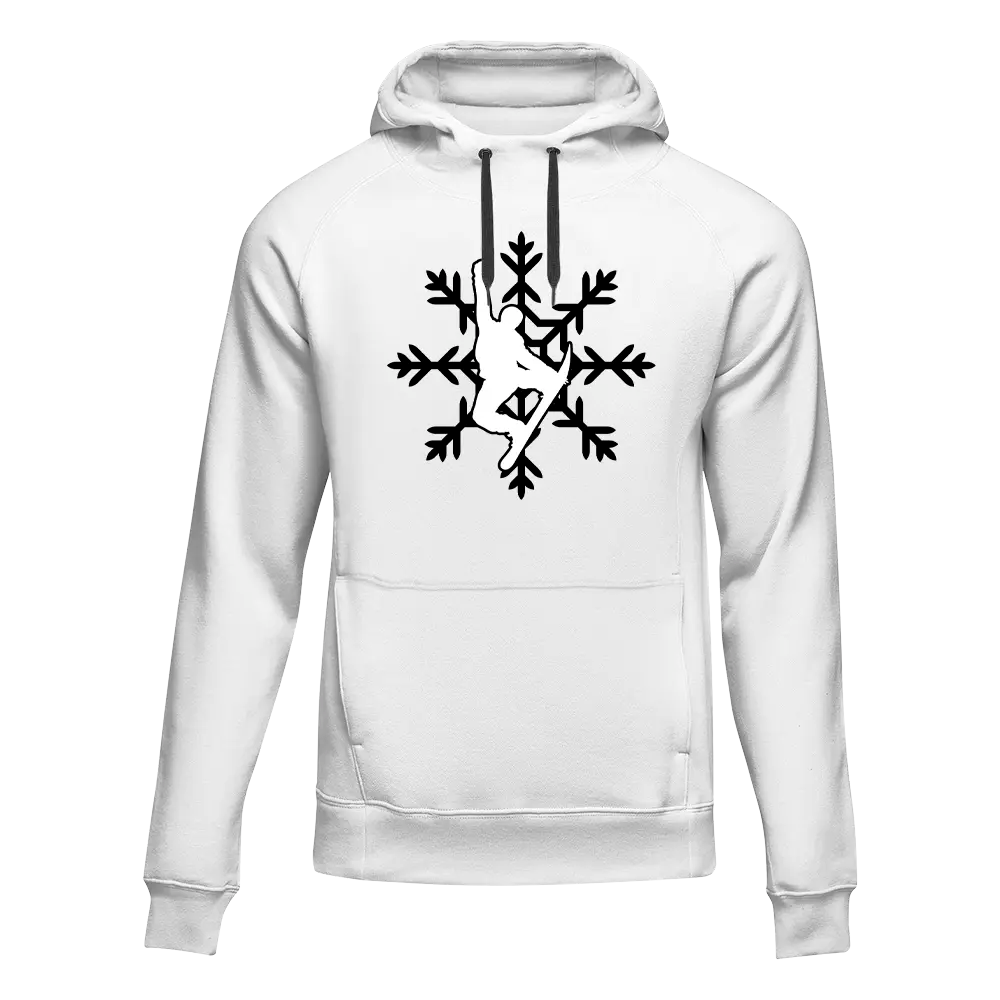 Outdoorzees Snowboard Snowflake Adult Fleece Hoodie