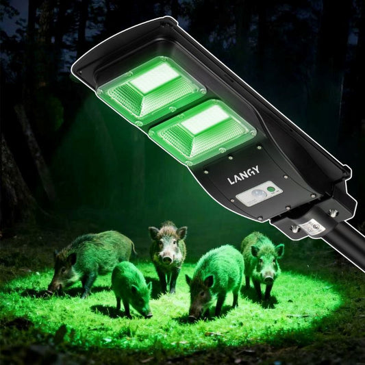 Langy Solar Green Feeder Light for Hunting -12,000 lumens