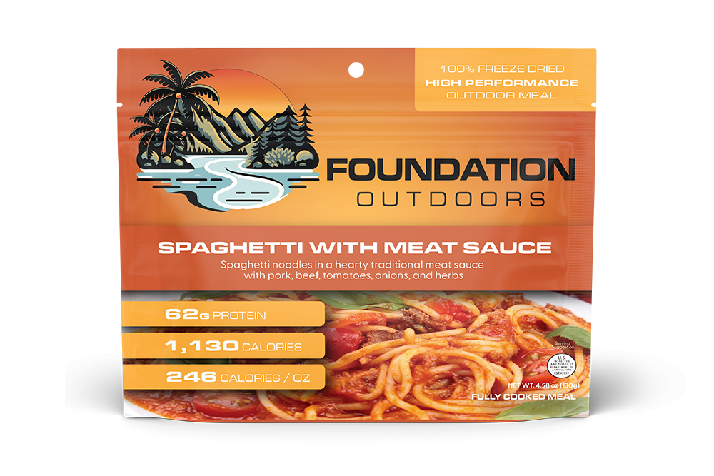 Foundation Outdoors Spaghetti with Meat Sauce Meal