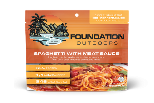 Foundation Outdoors Spaghetti with Meat Sauce Meal