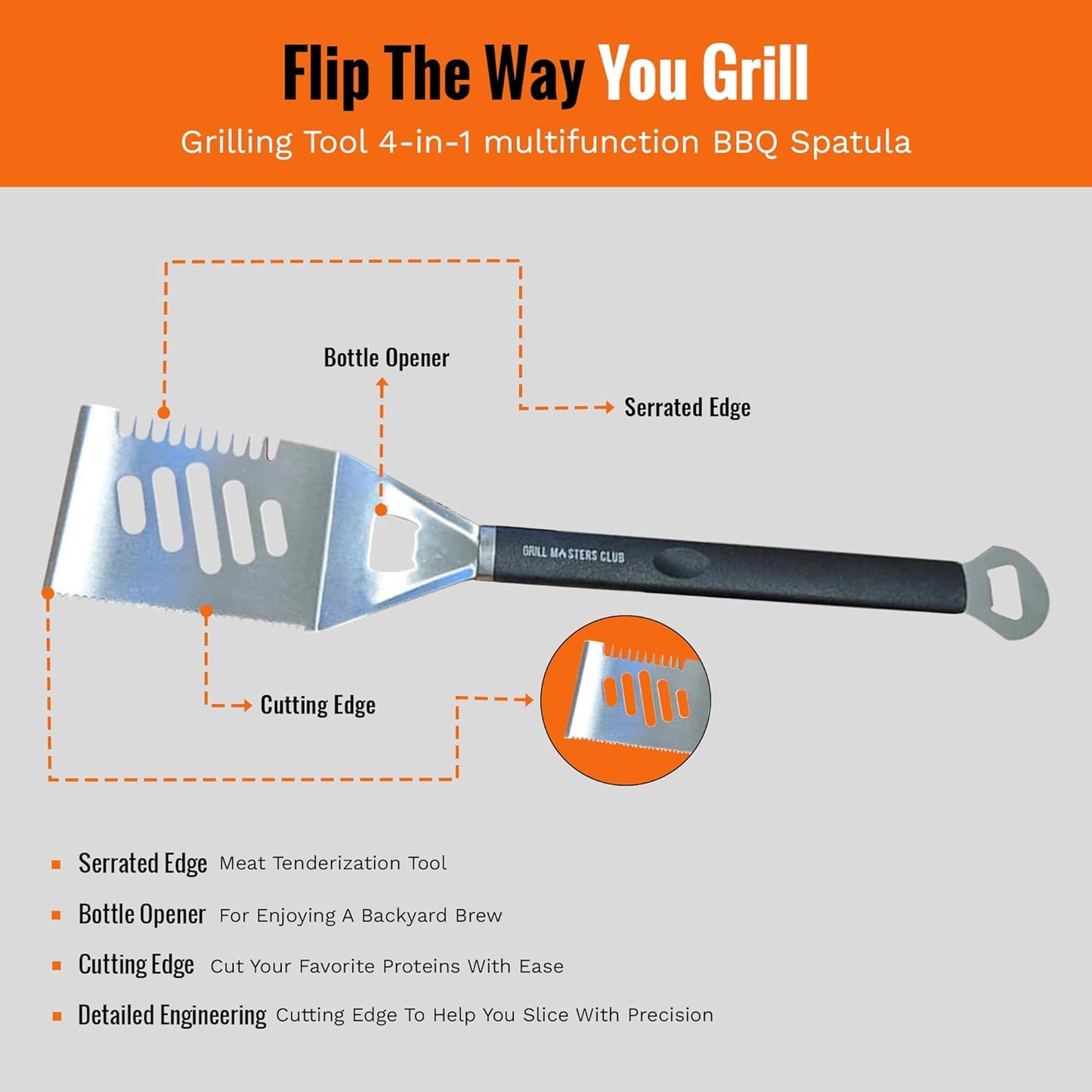 Grill Masters Club BBQ Super Bundle: Cutting Board, Meat Claws & Spatula