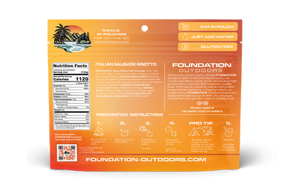 Foundation Outdoors Spicy Italian Pork Sausage Risotto Meal