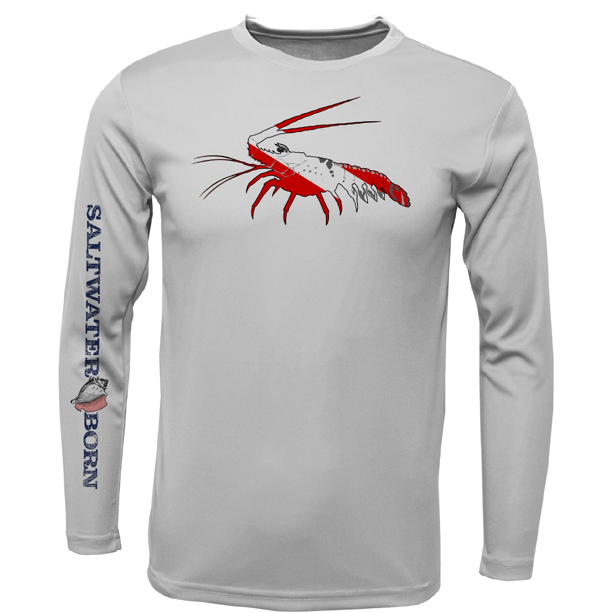 Saltwater Born Key West, FL Spiny Lobster Diver Long Sleeve UPF 50+ Dry-Fit Shirt