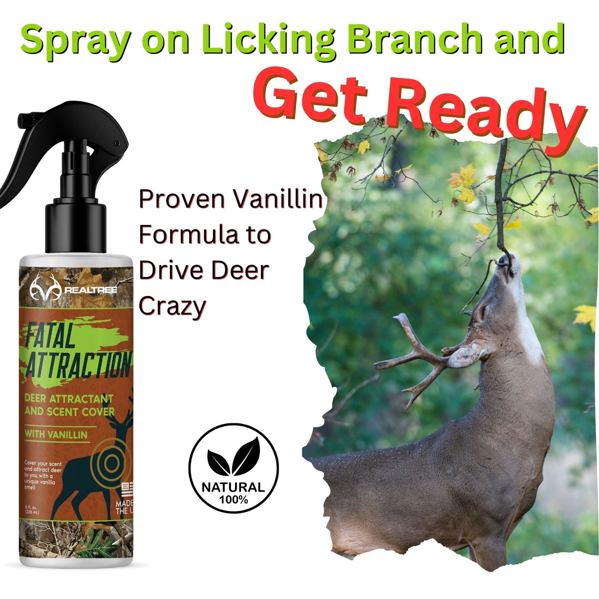Zone Protects Deer Sugar; Realtree Fatal Attraction Vanillin Deer Attractant & Scent Cover