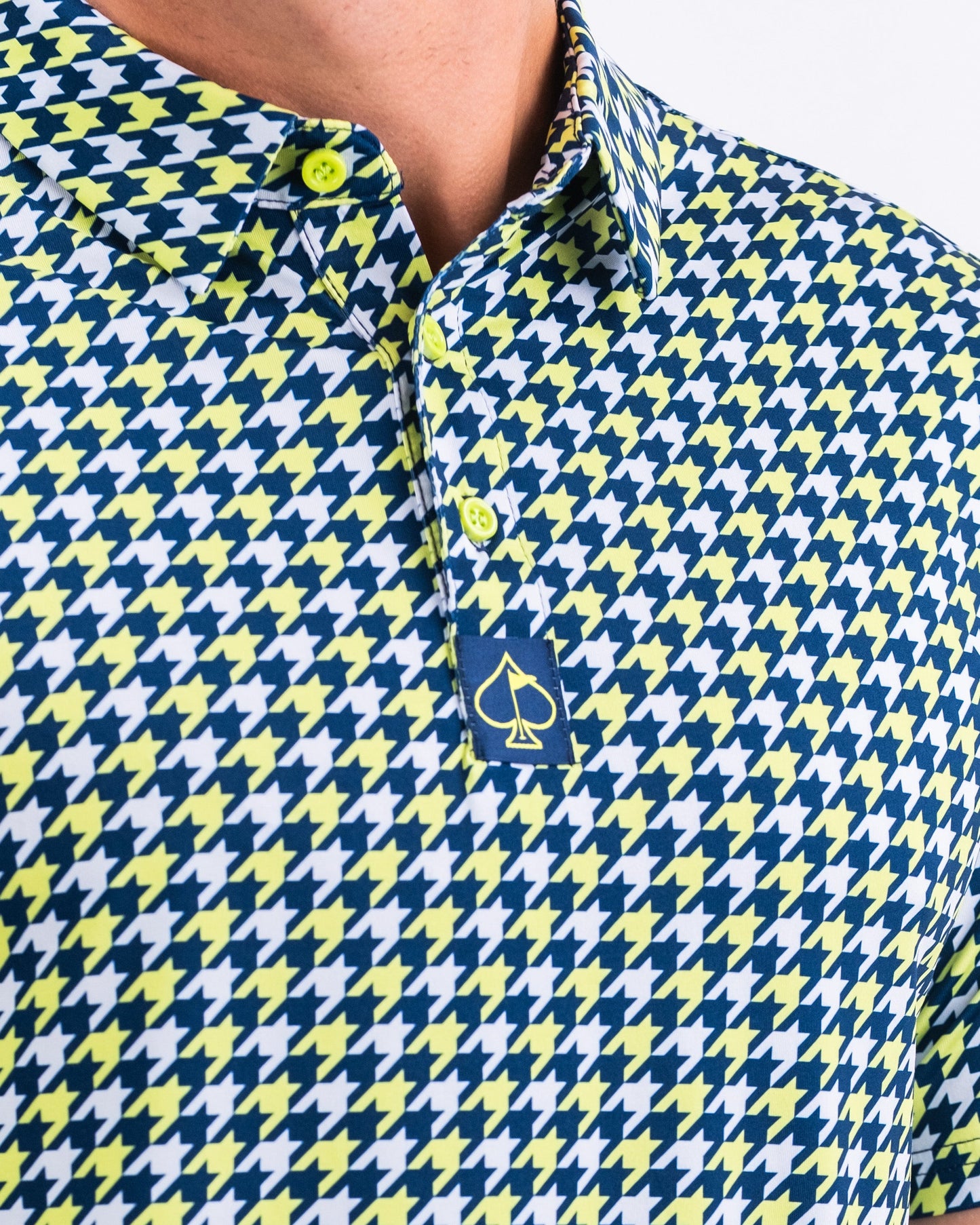 Pins and Aces Houndstooth Lime