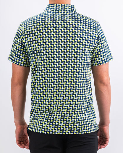 Pins and Aces Houndstooth Lime