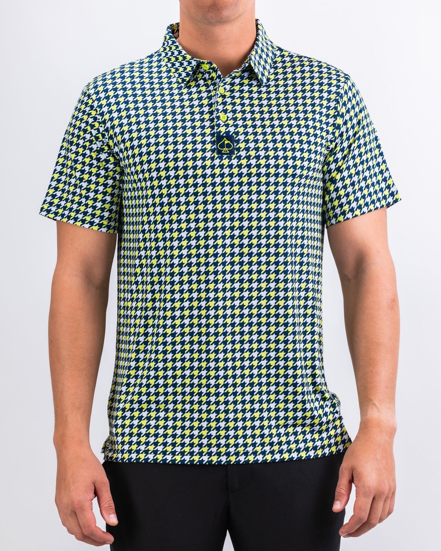 Pins and Aces Houndstooth Lime