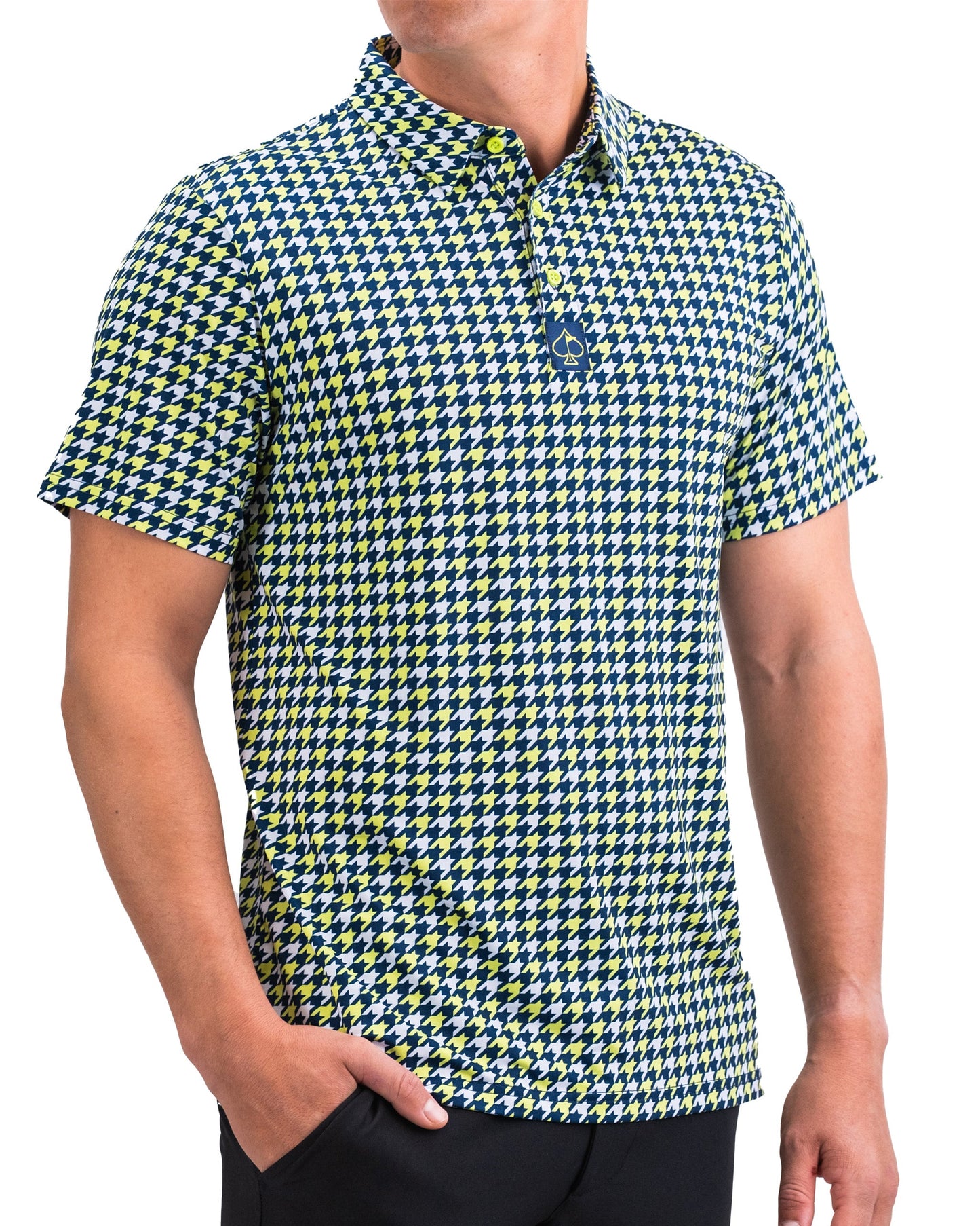Pins and Aces Houndstooth Lime