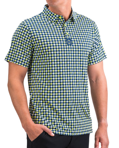 Pins and Aces Houndstooth Lime