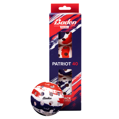 Baden Sports Patriot 40 Pickleball 3-Pack