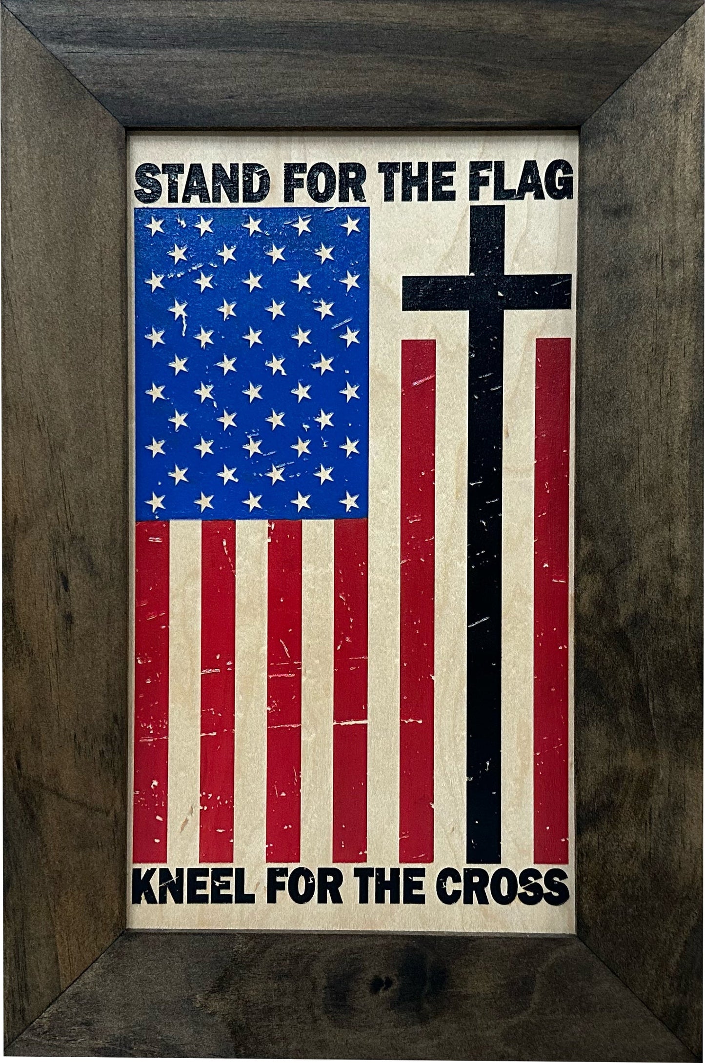 Bellewood Designs - American Flag and Cross Hidden Gun Storage Cabinet