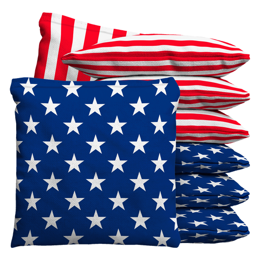 Baggo American Flag USA Stars & Stripes Baggo Cornhole Bean Bag Toss Bags (set of 8)