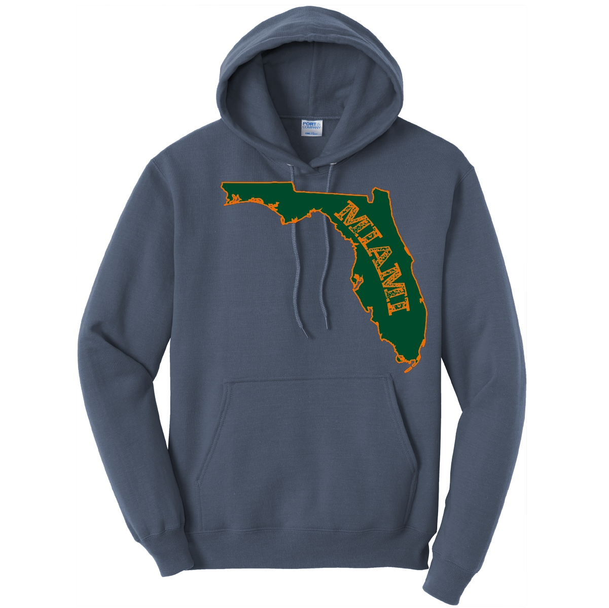 Saltwater Born Miami Orange and Green Cotton Hoodie