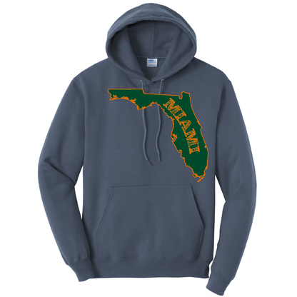 Saltwater Born Miami Orange and Green Cotton Hoodie
