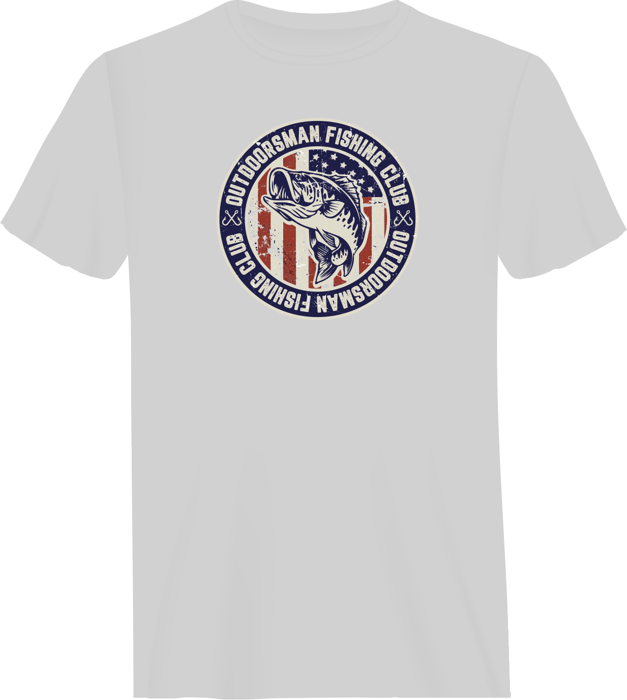 Outdoorzees Outdoorsman Fishing Club Patriotic Man T-Shirt
