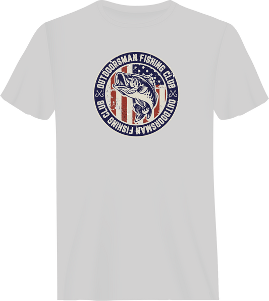 Outdoorzees Outdoorsman Fishing Club Patriotic Man T-Shirt