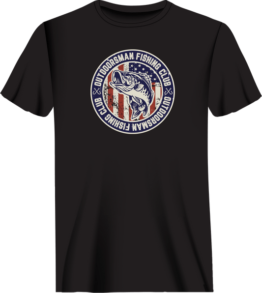Outdoorzees Outdoorsman Fishing Club Patriotic Man T-Shirt