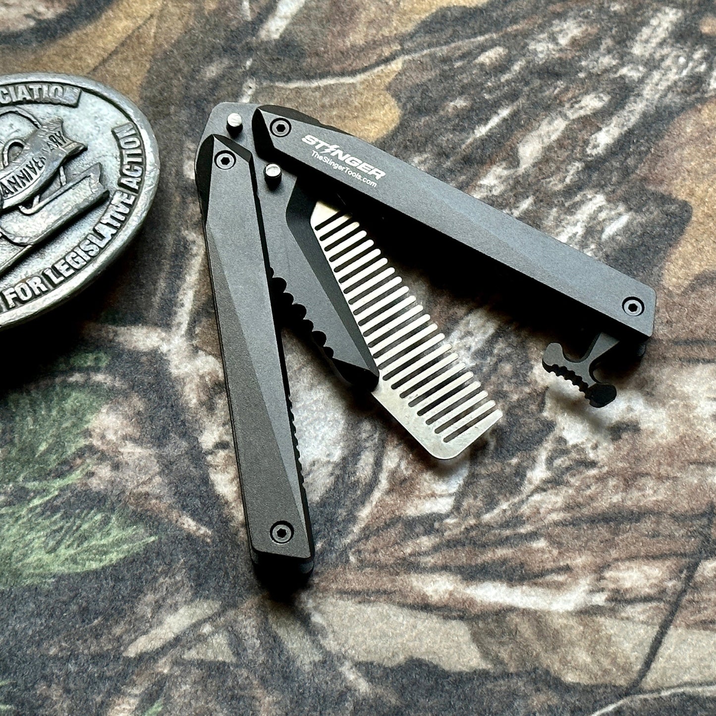 Stinger Survival Tools Hair And Beard Styling Comb (Butterfly Comb)