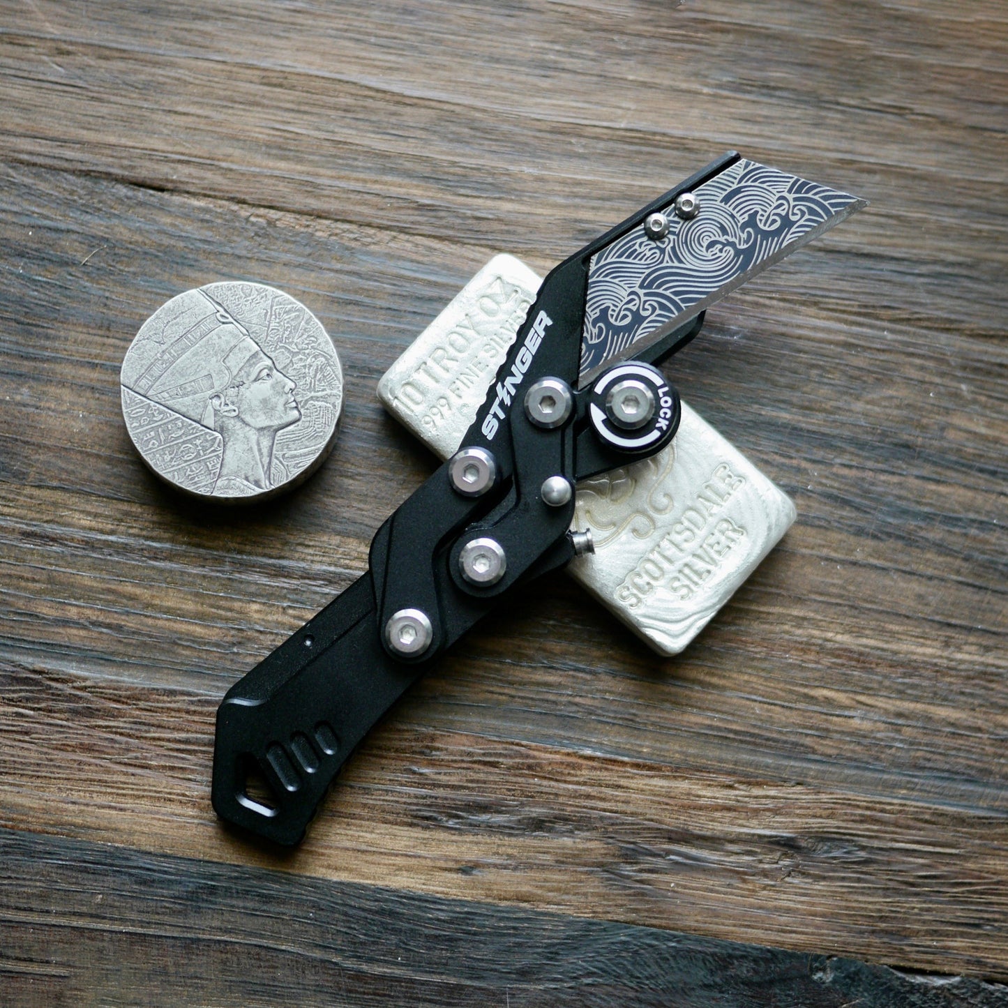 Stinger Survival Tools Godzilla Tool, Folding Pocket Utility - Matte Black