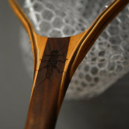 Wayward Trading Post Big Dipper 24"x17" - Stonefly Engraved - Natural Fly Fishing Traditional Landing Net - Handcrafted & Made in USA