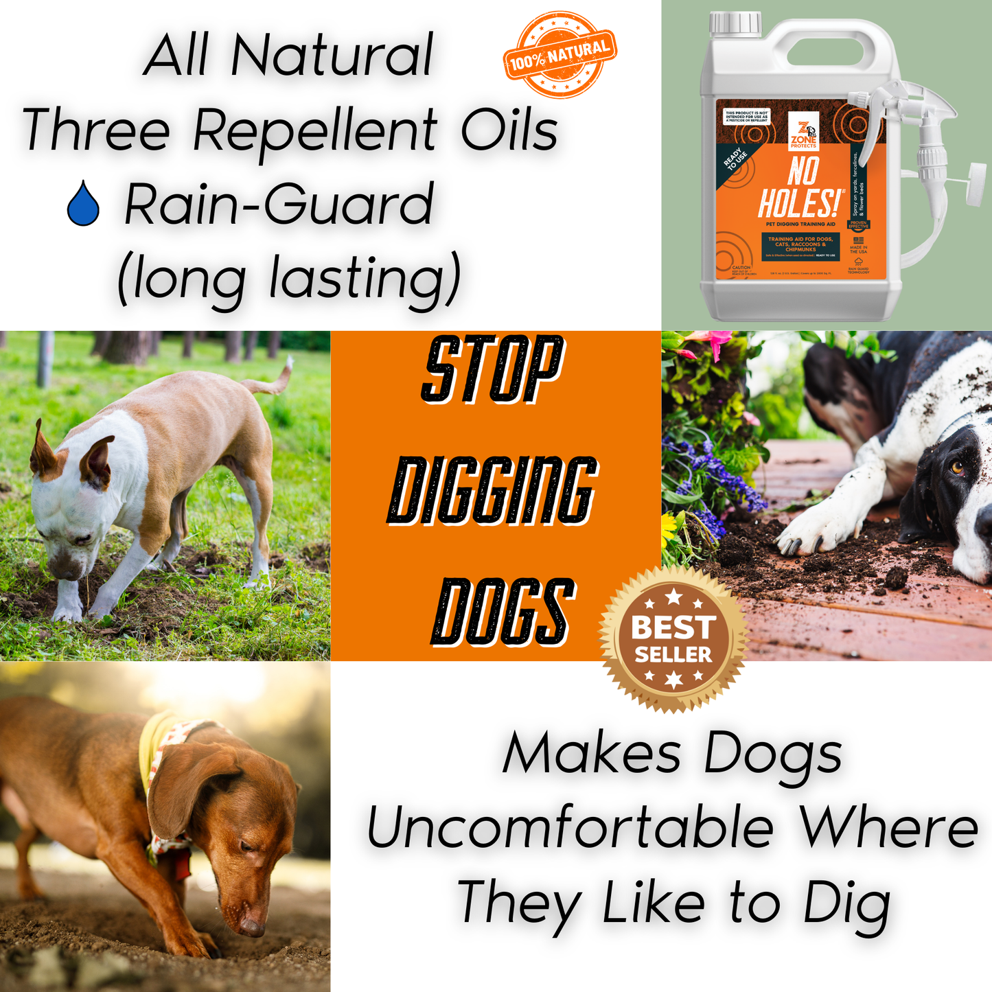 Zone Protects No Holes! Digging Prevention Gallon Trigger Sprayer