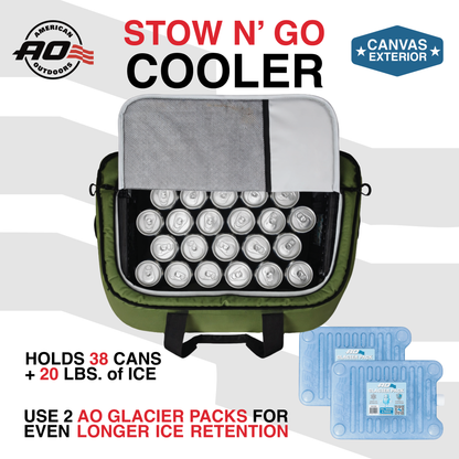 AO Coolers Stow-N-Go Canvas 38 Can Cooler - Hunter
