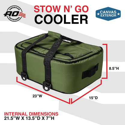 AO Coolers Stow-N-Go Canvas 38 Can Cooler - Hunter