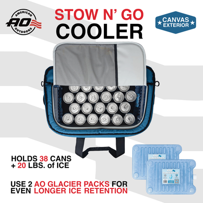 AO Coolers Stow-N-Go Canvas 38 Can Cooler - Ocean
