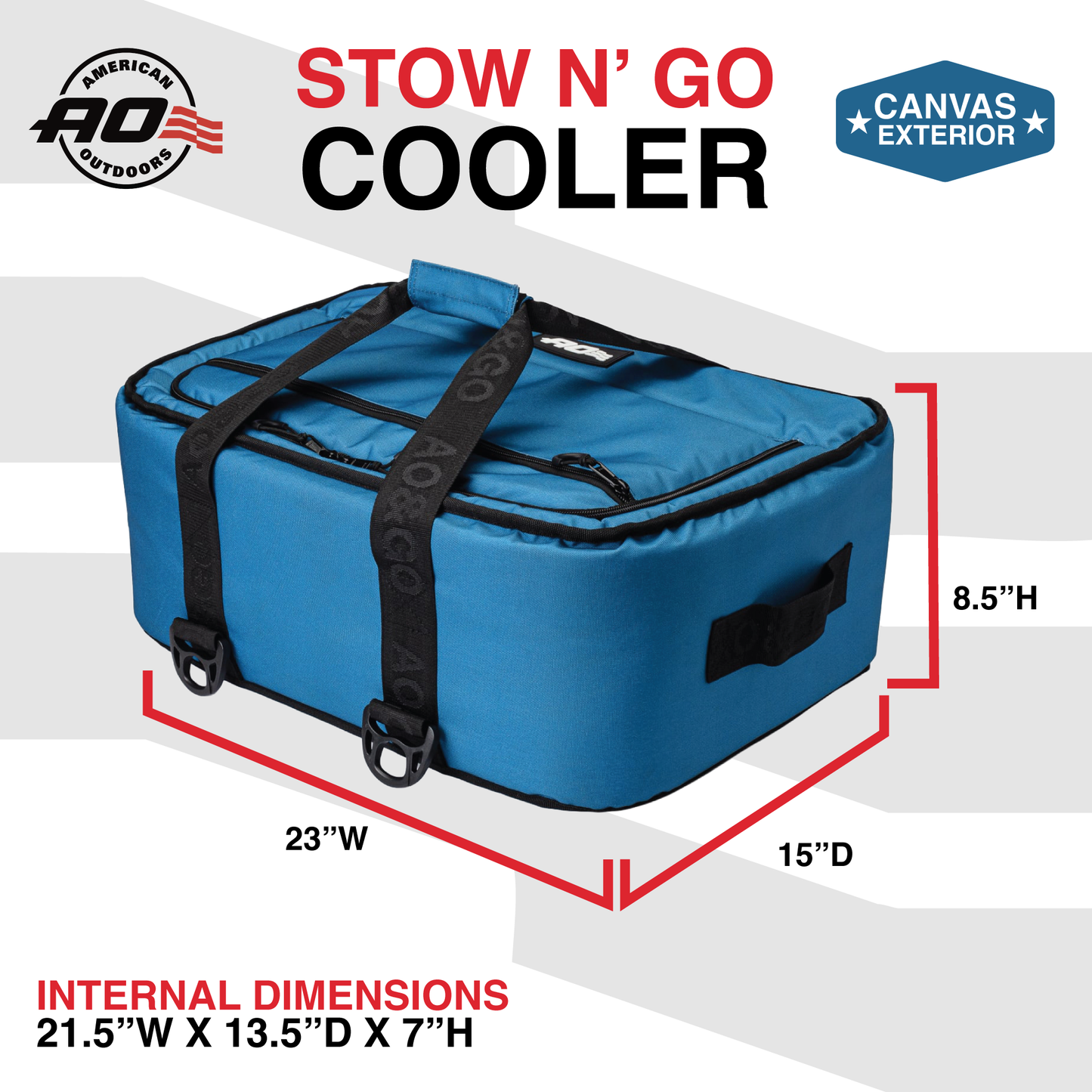 AO Coolers Stow-N-Go Canvas 38 Can Cooler - Ocean